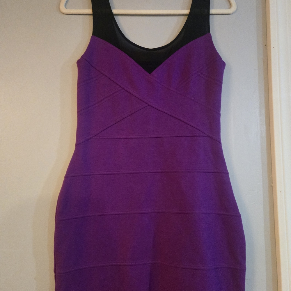 Express Black and Purple Mini Dress